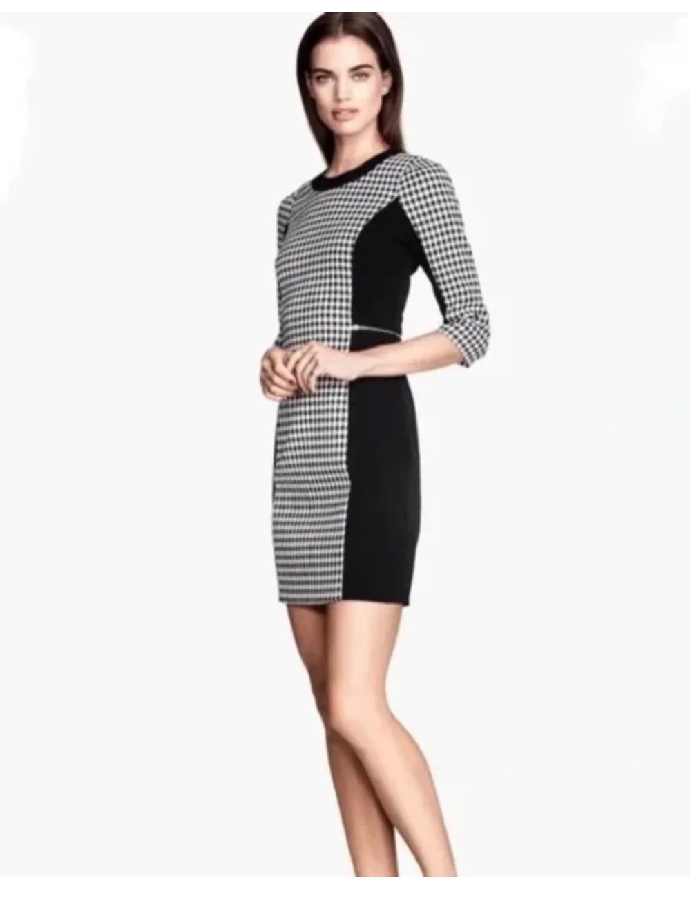 🔥Black & White Houndstooth Sheath Dress Sz 2  NEW Price Firm!